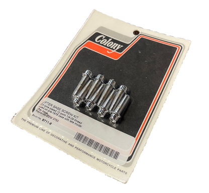 Colony 8711-8 Chrome 12-Point Lifter Base Screw Kit for Harley