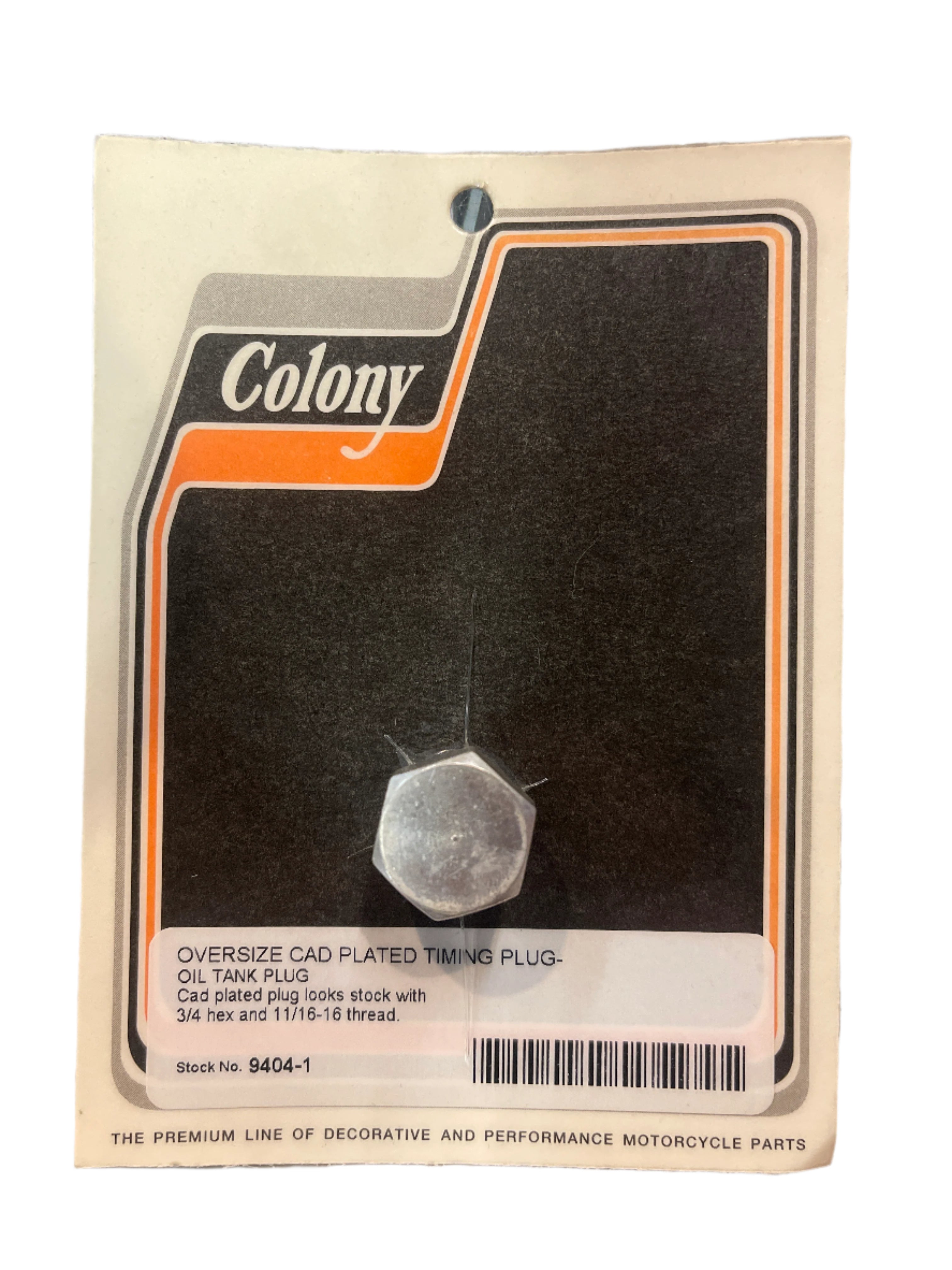 Colony Overside Cadmium Timing and Oil Tank Plug #9404-1