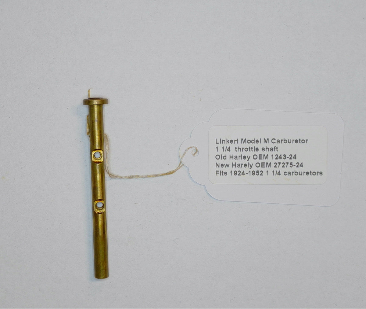 Linkert Model M 1-1/4 inch throttle shaft for Harley-Davidson carburetors 1924-1952