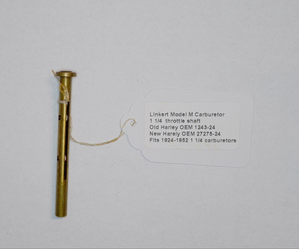 Linkert Model M 1-1/4 inch throttle shaft for Harley-Davidson carburetors 1924-1952