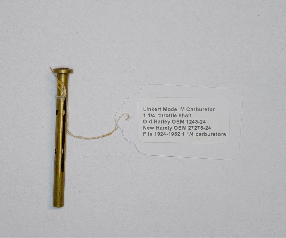 Linkert Model M 1-1/4 inch throttle shaft for Harley-Davidson carburetors 1924-1952