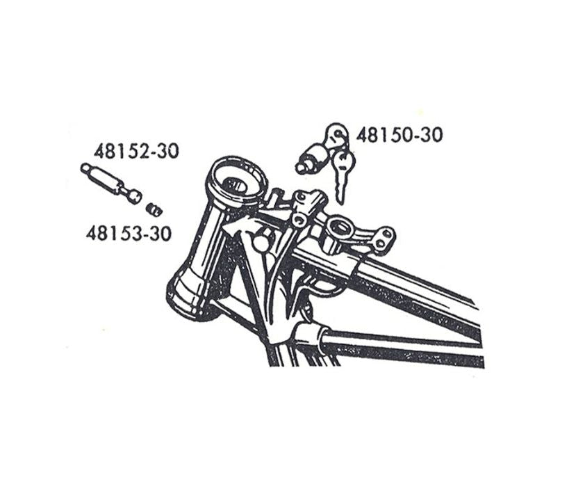 Steering head lock assembly for vintage Harley Davidson frames