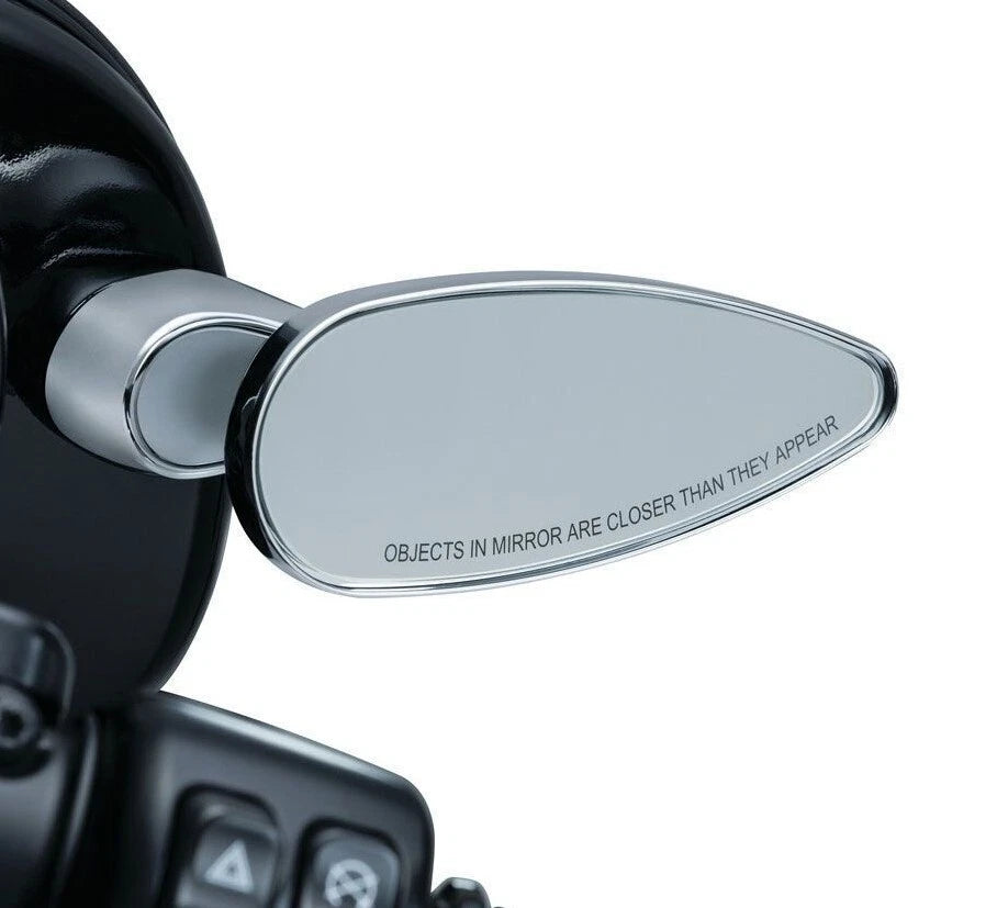 Kuryakyn 1810 chrome teardrop fairing mount mirror set for 2014-up Harley-Davidson touring models